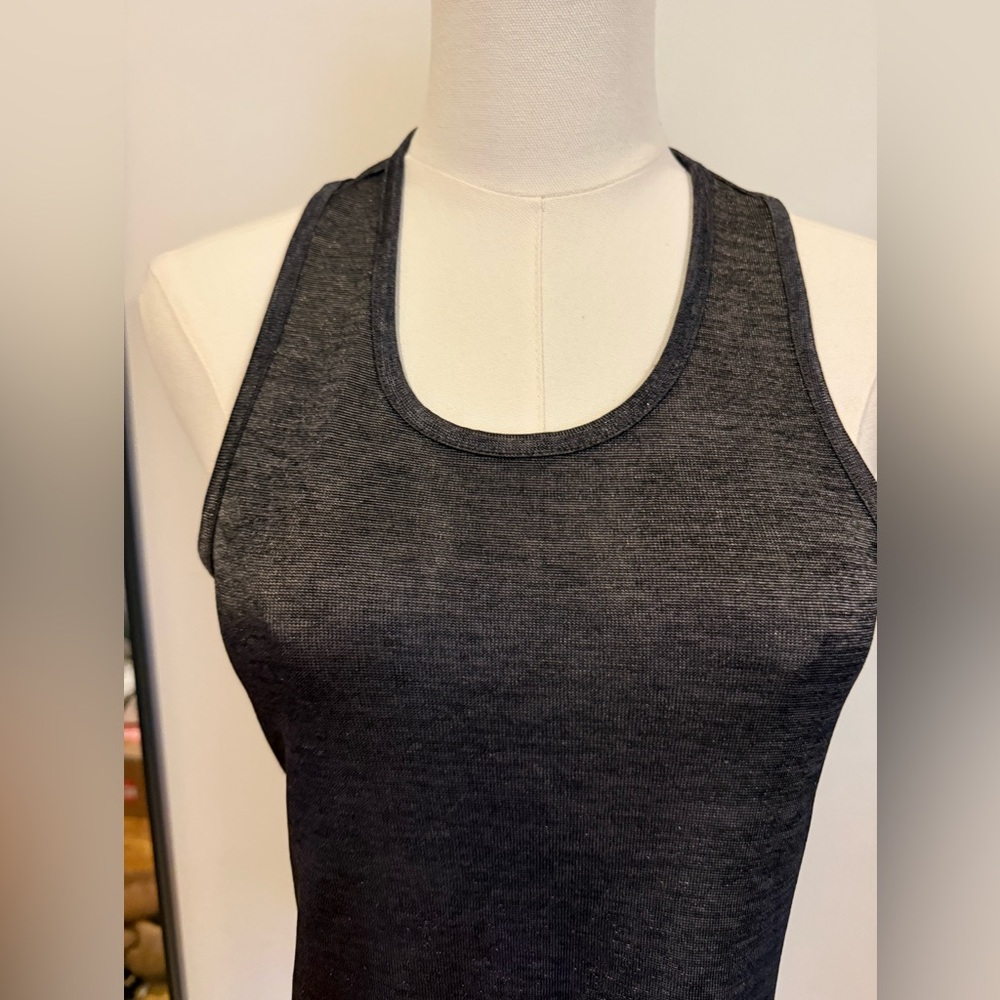 rag & bone Metallic Charcoal Racer Back Top - Picture 5 of 7